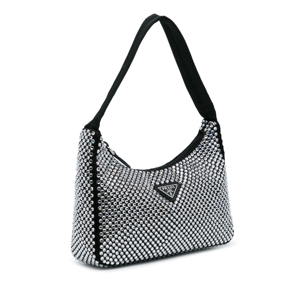 Prada Mini Satin Crystal Re-Edition 2000 Shoulder Bag (SHG-k7n60b)