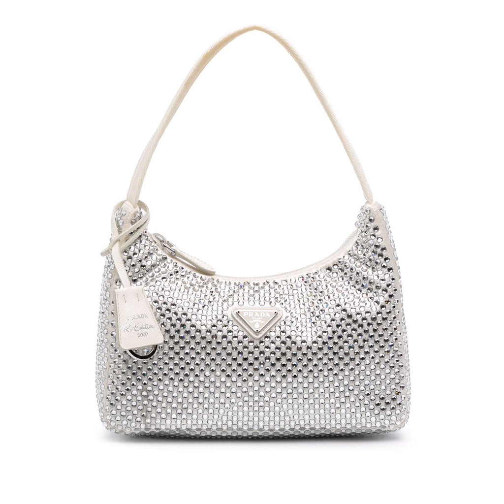 Prada Mini Satin Crystal Re-Edition 2000 Shoulder Bag