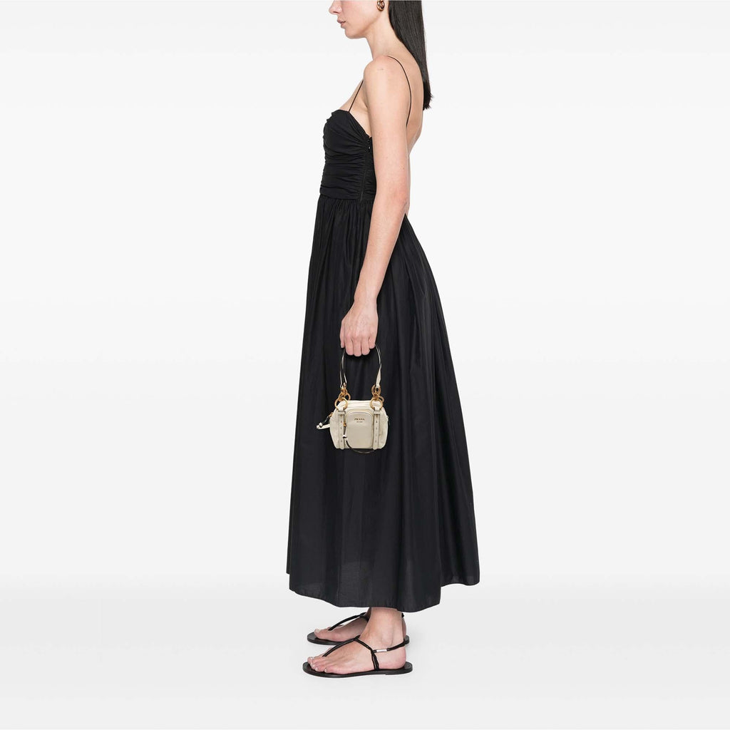 Prada Mini Soft Calfskin Dangle Top Handle Bag