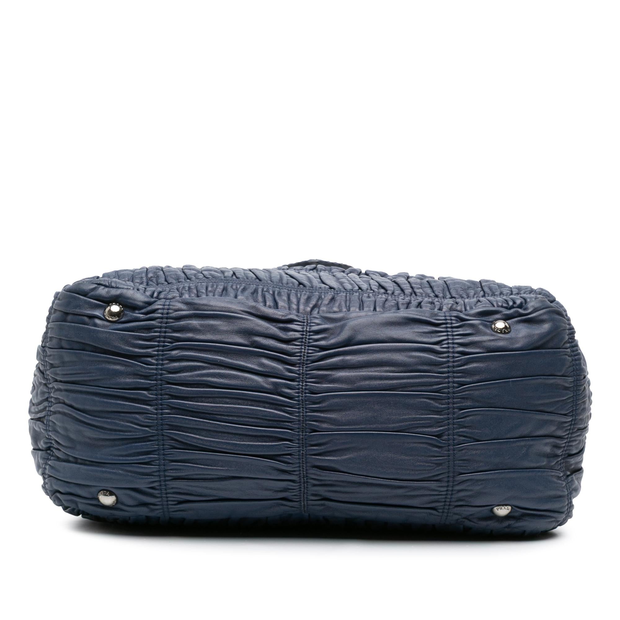 Prada Nappa Gaufre Buckle Strap Shoulder Bag