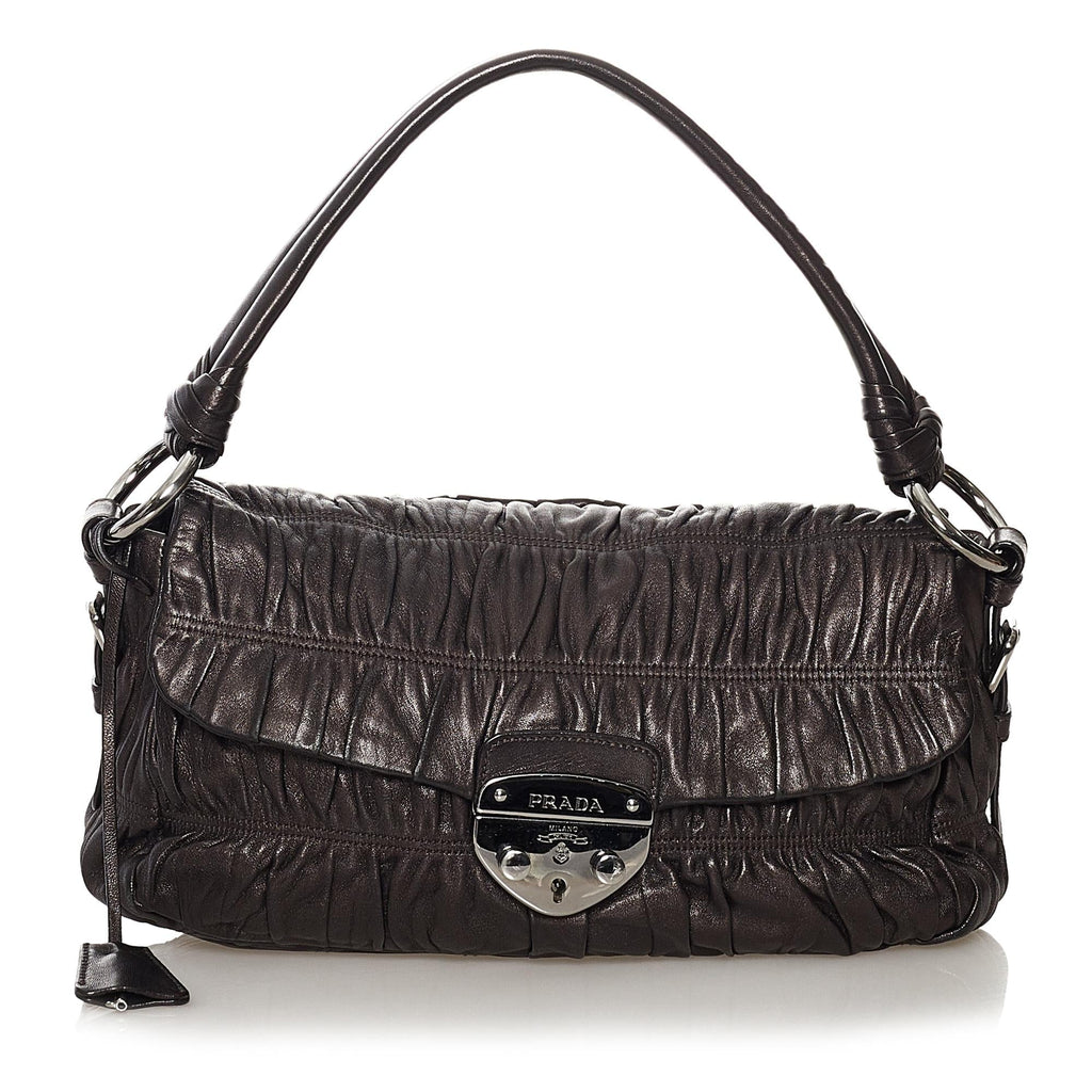 Prada Nappa Gaufre Sound Lock Shoulder Bag (SHG-32902)