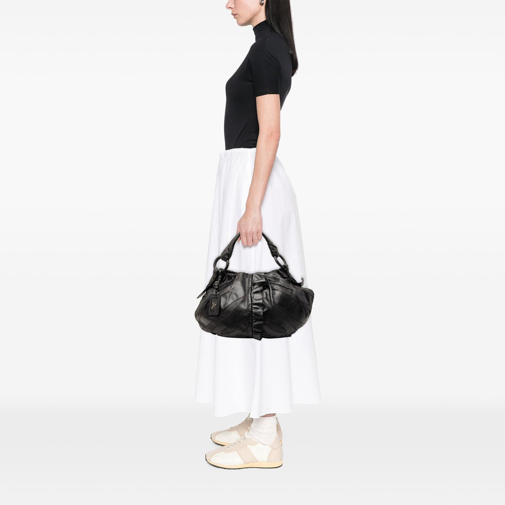Prada Nappa Mordore Ruffle Hobo