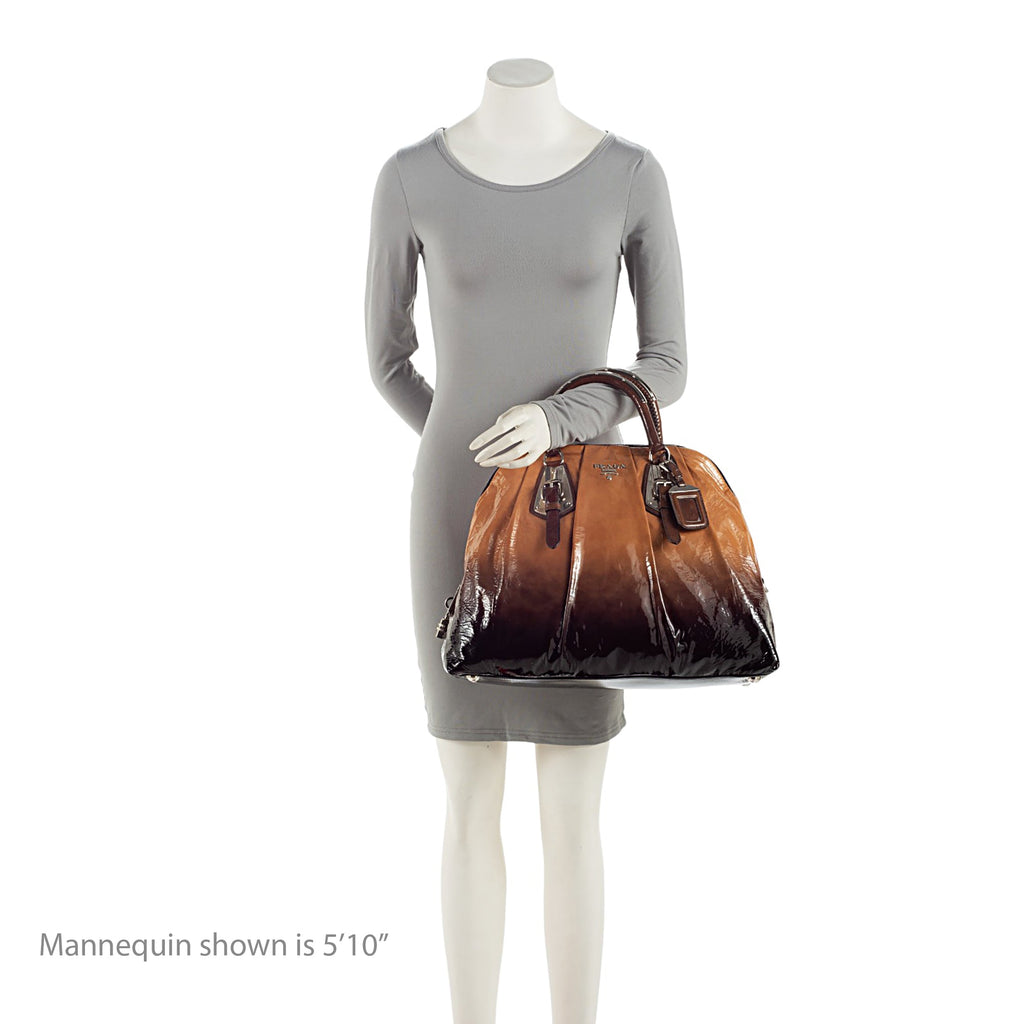 Prada Patent Leather Ombre Dome Satchel (SHF-alsIpx)