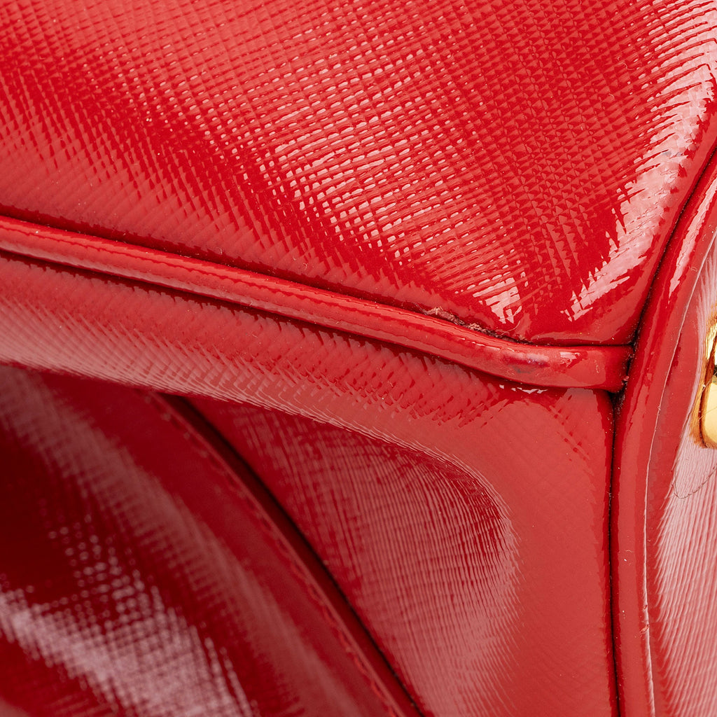 Prada Patent Saffiano Galleria Small Tote