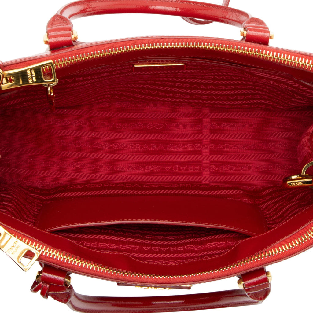 Prada Patent Saffiano Galleria Small Tote