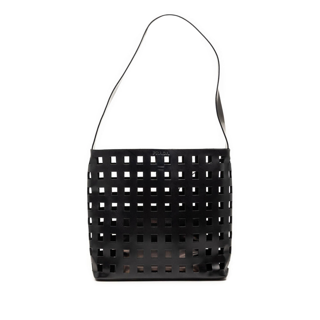 Prada Perforated Leather Shoulder Bag