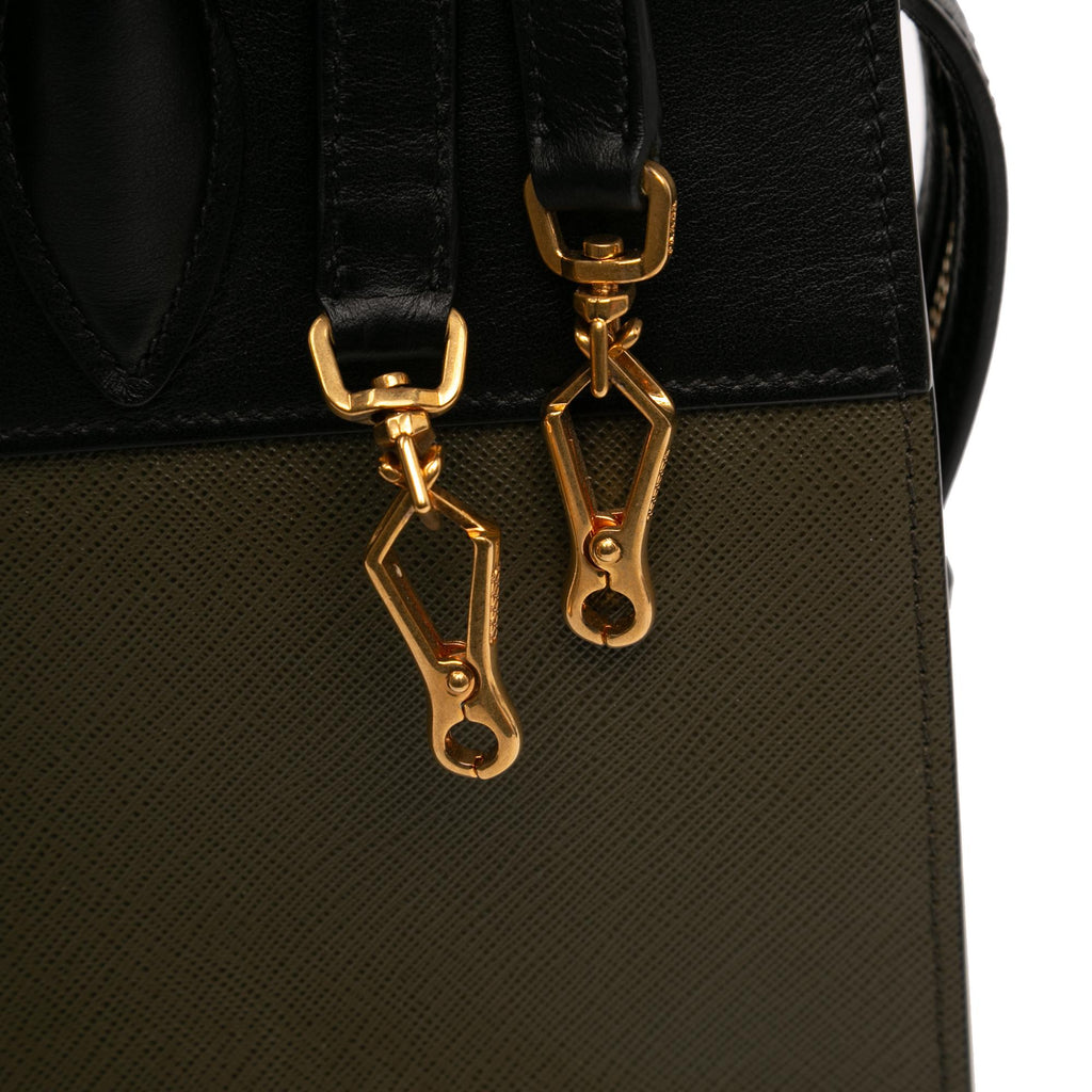 Prada Saffiano And City Calf Esplanade Satchel