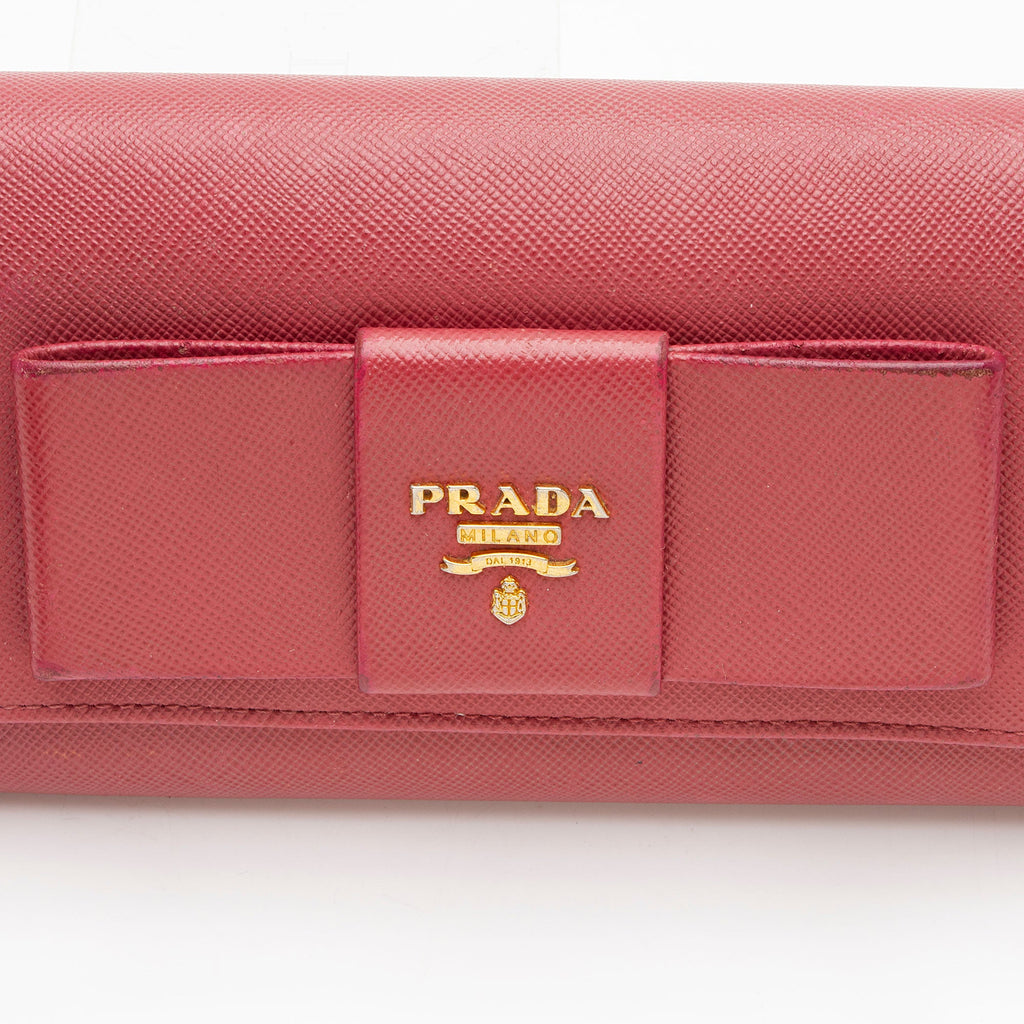 Prada Saffiano Bow Continental Wallet
