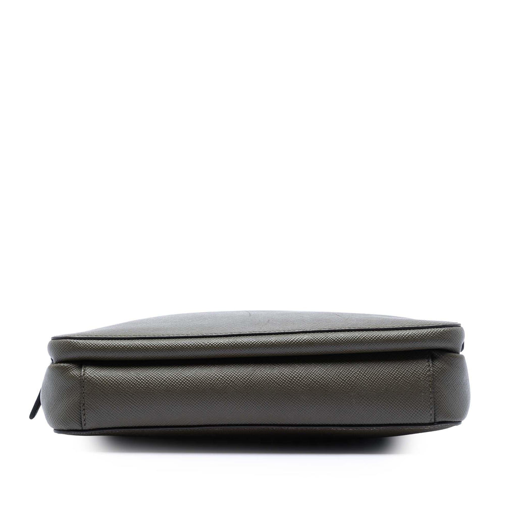 Prada Saffiano Brique Zip Top Crossbody