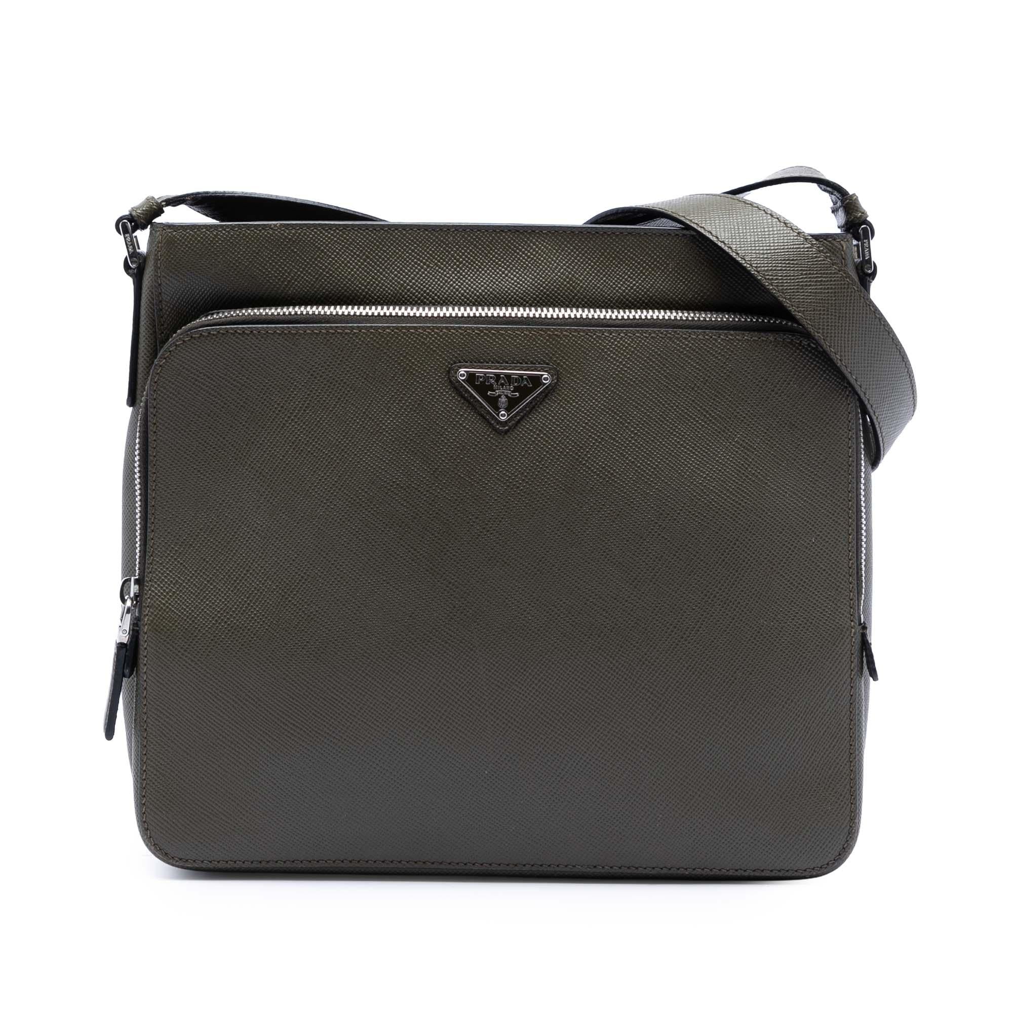 Prada Saffiano Brique Zip Top Crossbody