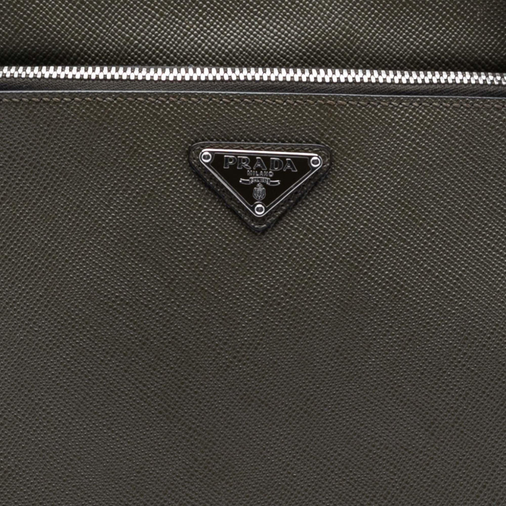 Prada Saffiano Brique Zip Top Crossbody