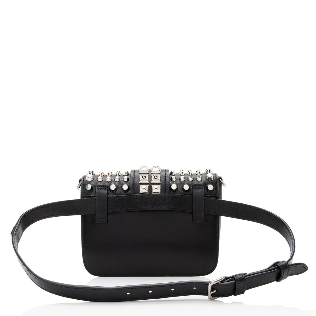 Prada Saffiano Calfskin Studded Cahier Belt Bag
