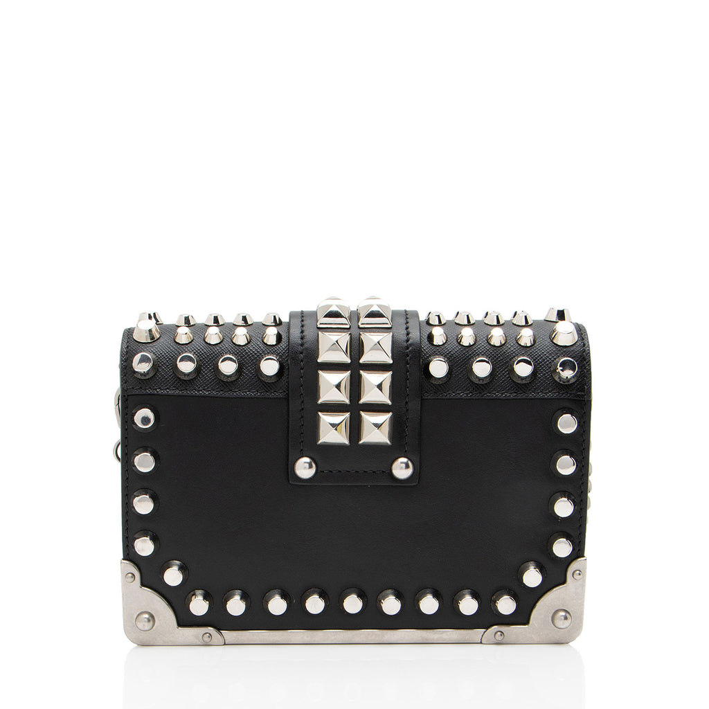 Prada Saffiano Calfskin Studded Cahier Crossbody (SHF-Cf2bbw)