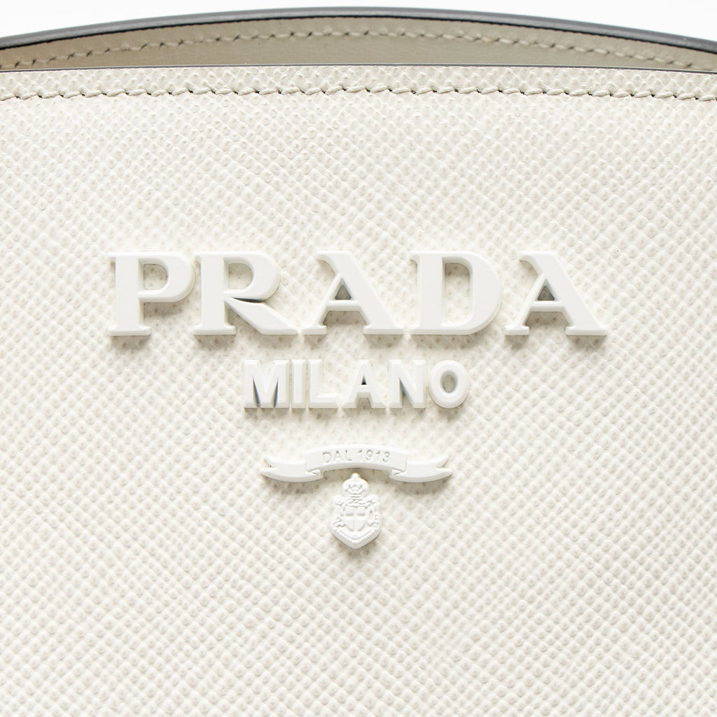 Prada Saffiano Cuir Leather Monochrome Small Tote