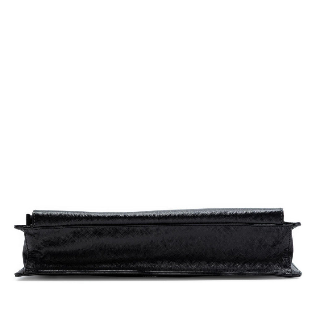 Prada Saffiano Cuir Travel Front Zip Pocket Briefcase