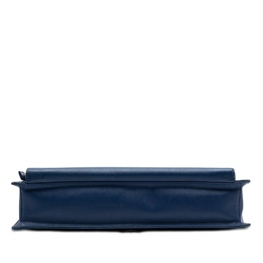 Prada Saffiano Cuir Travel Front Zip Pocket Briefcase