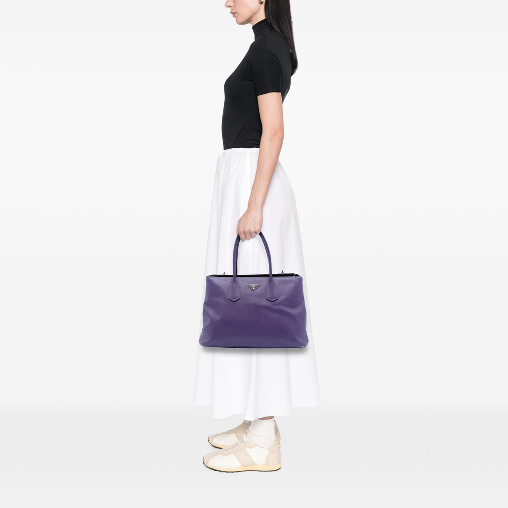 Prada Saffiano Cuir Turnlock Twin Satchel