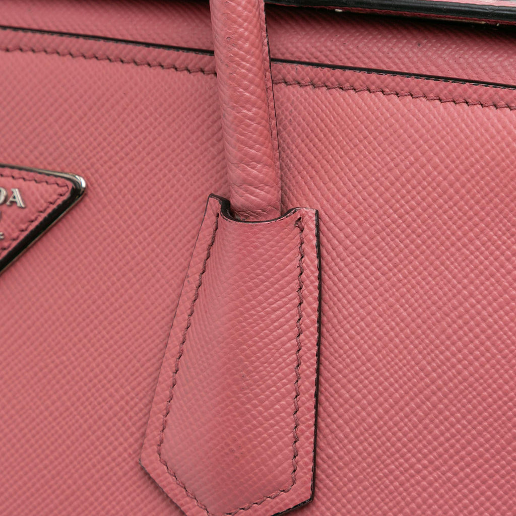 Prada Saffiano Cuir Turnlock Twin Satchel