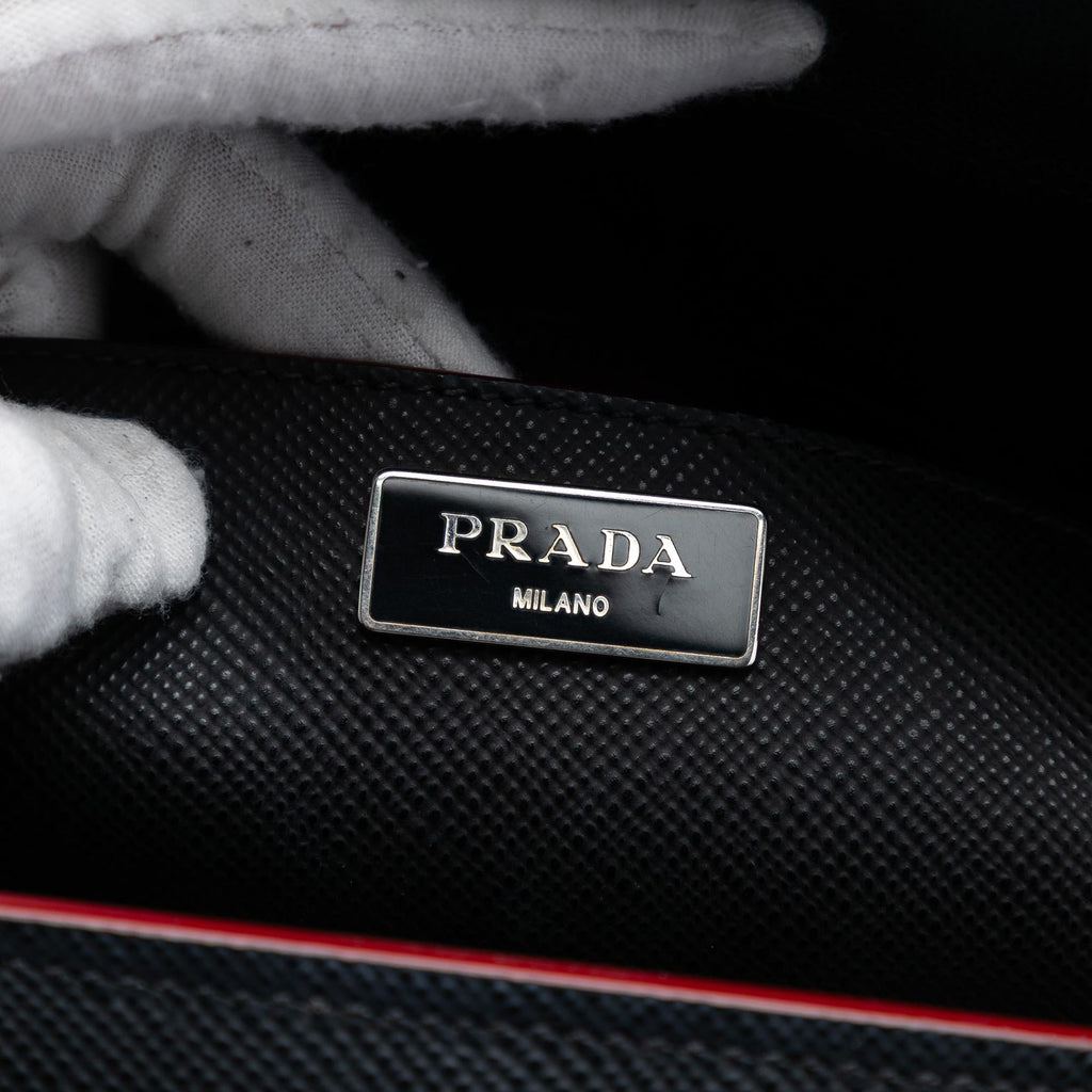 Prada Saffiano Cuir Turnlock Twin Satchel