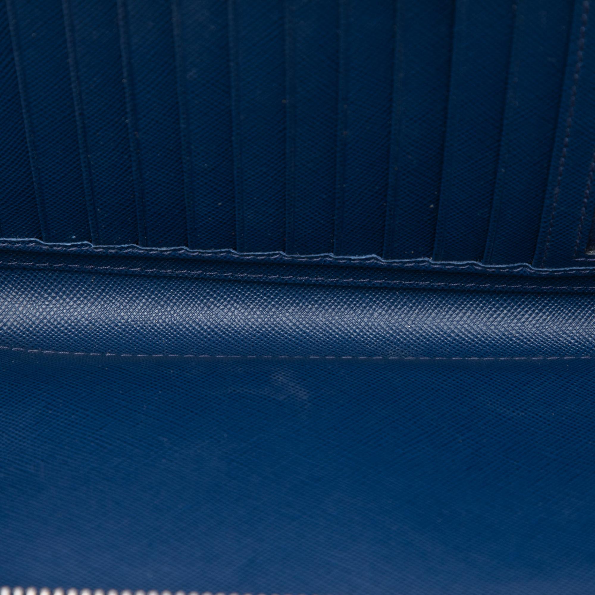 Prada Saffiano Double Zip Long Wallet