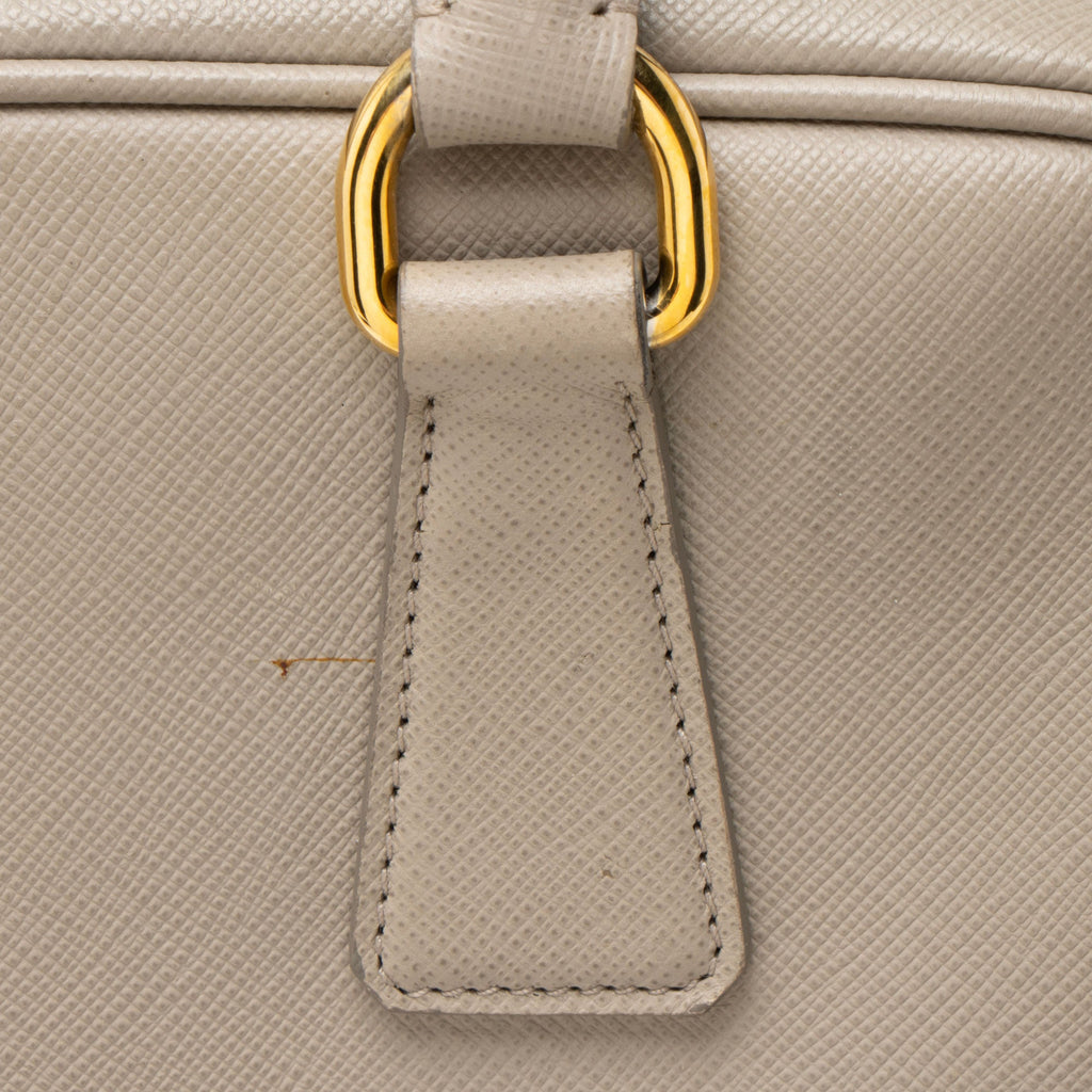 Prada Saffiano Framed Pyramid Satchel