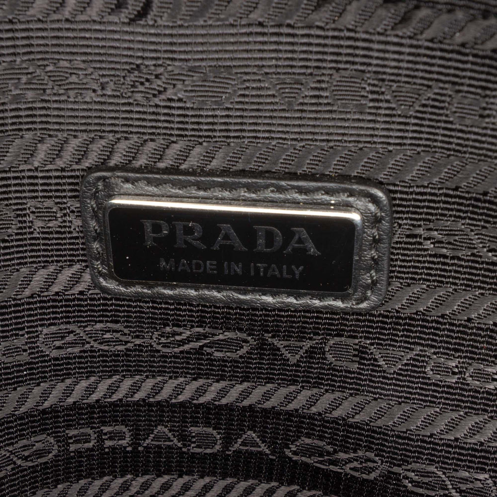 Prada Saffiano Logo Embossed Triangle Wristlet Pouch