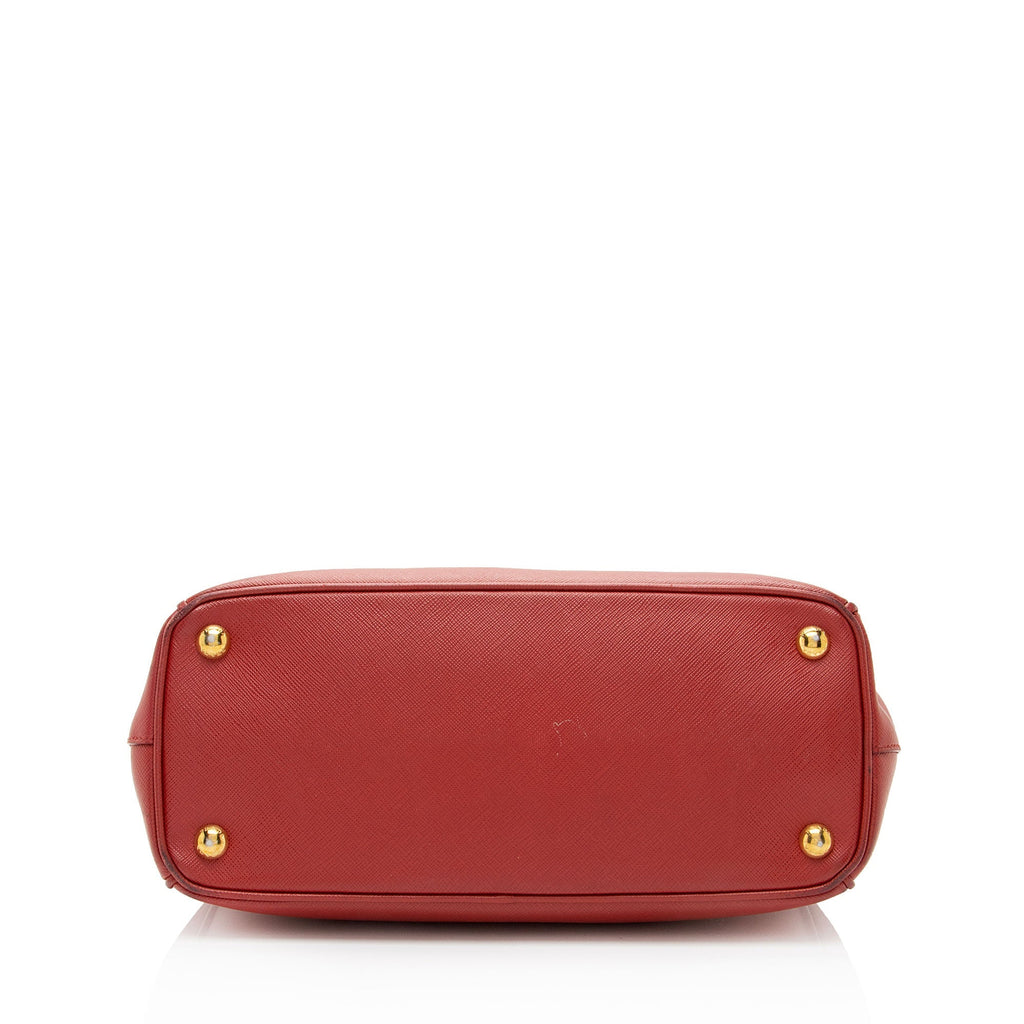 Prada Saffiano Lux Double Zip Small Tote (SHF-cQ8oS7)