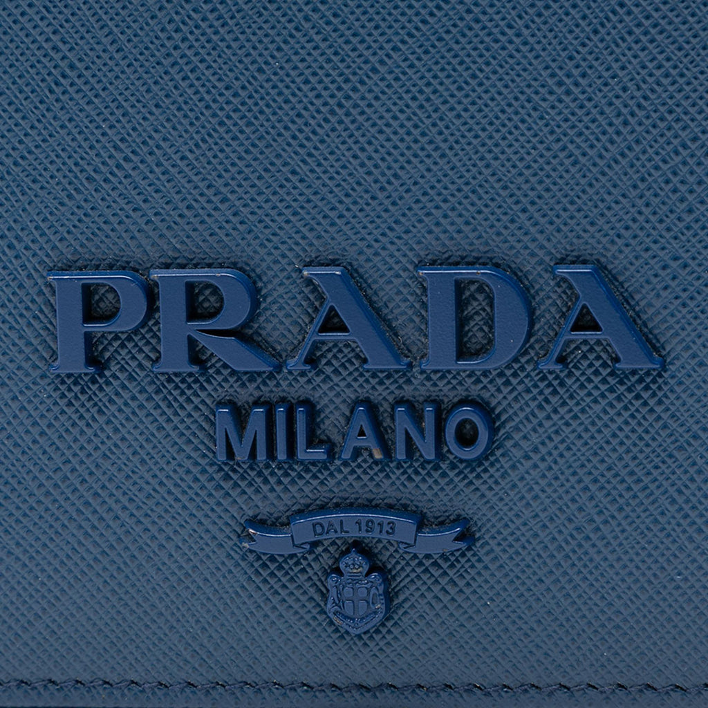 Prada Saffiano Lux Monochrome Wallet on Chain