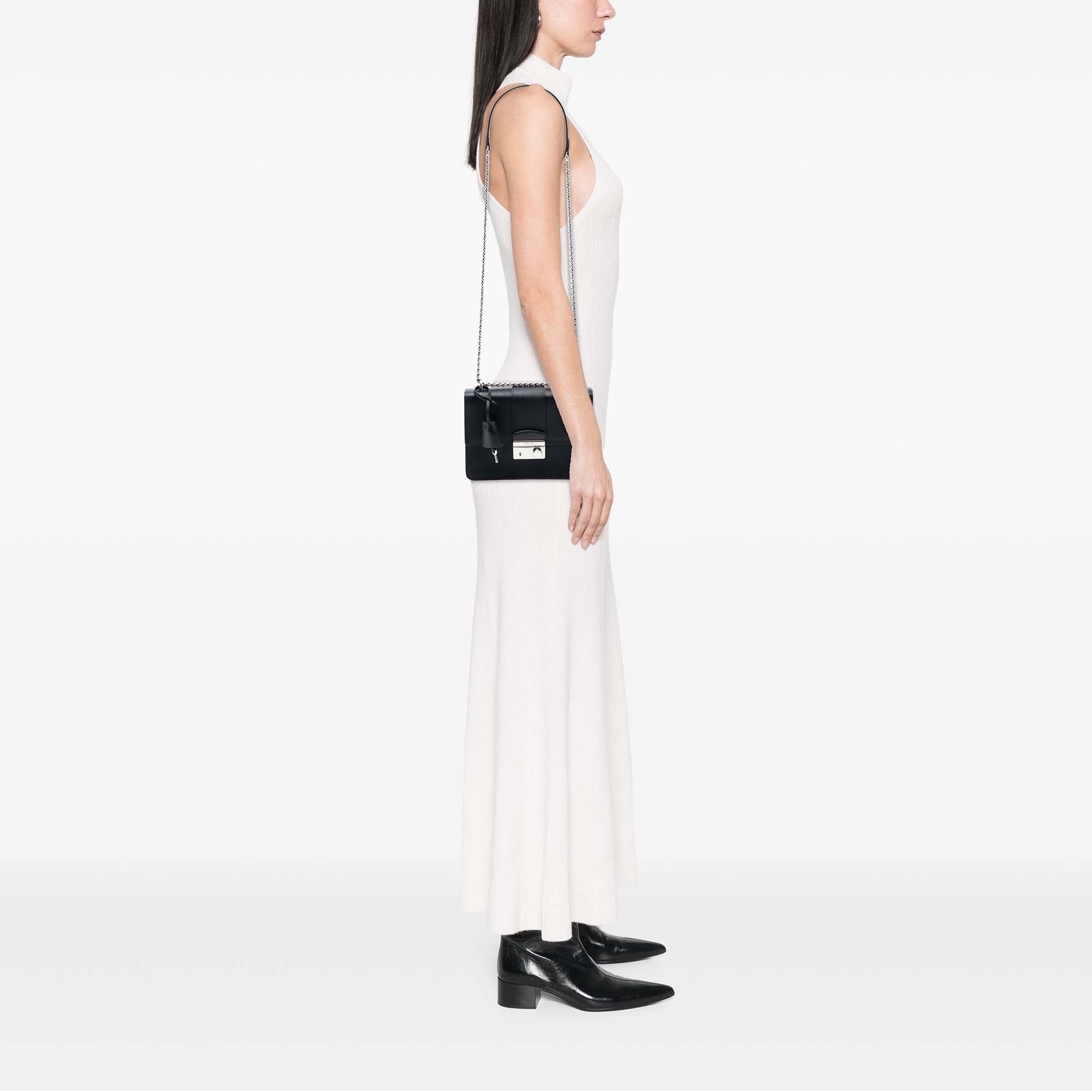 Prada Saffiano Lux Sound Lock Crossbody