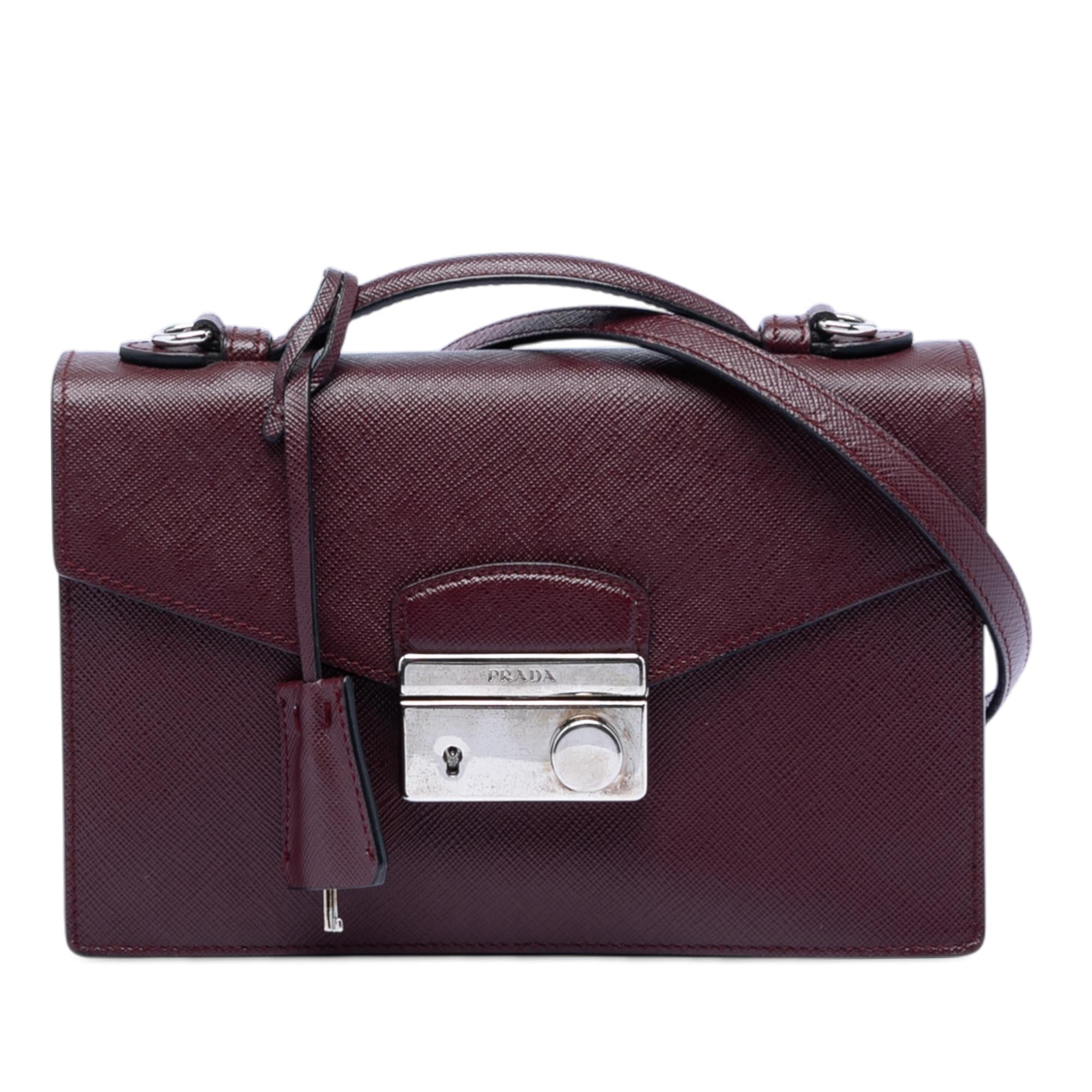 Prada Saffiano Lux Sound Lock Satchel