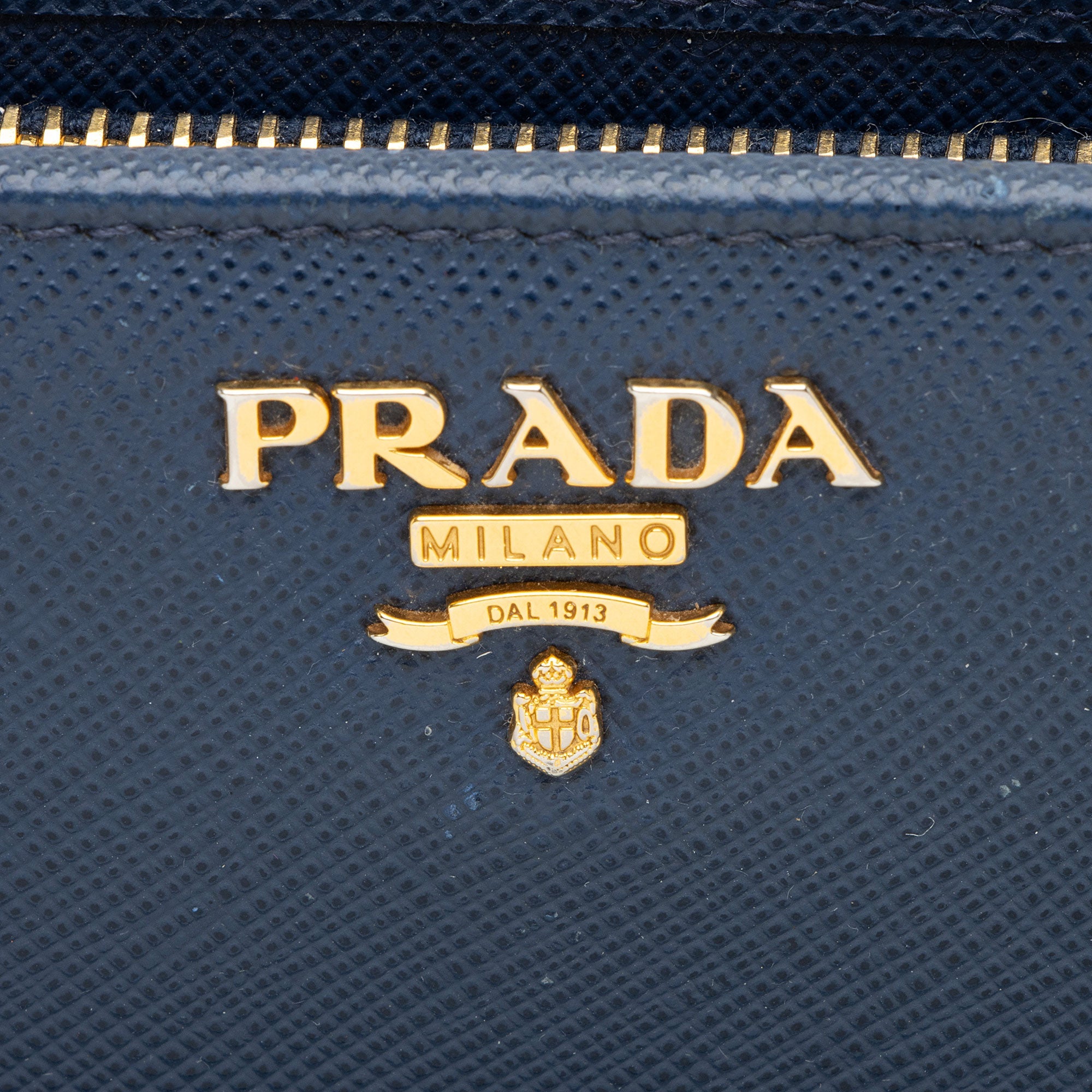 Prada Saffiano Organizer Zip Around Wallet