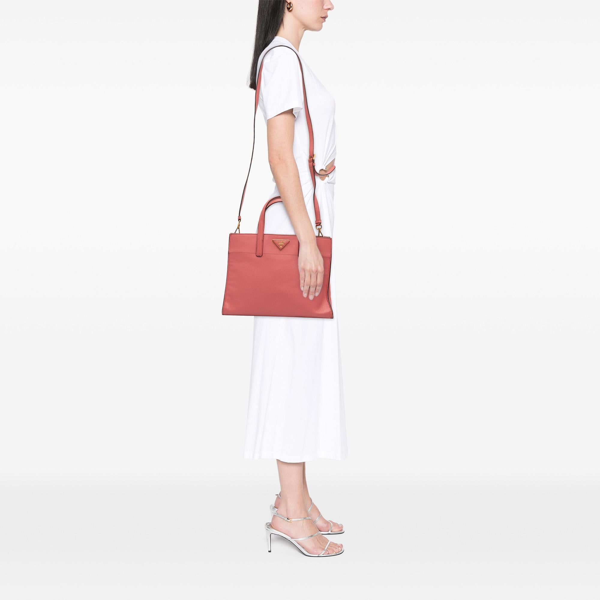 Prada Saffiano Soft Triple Pocket Tote
