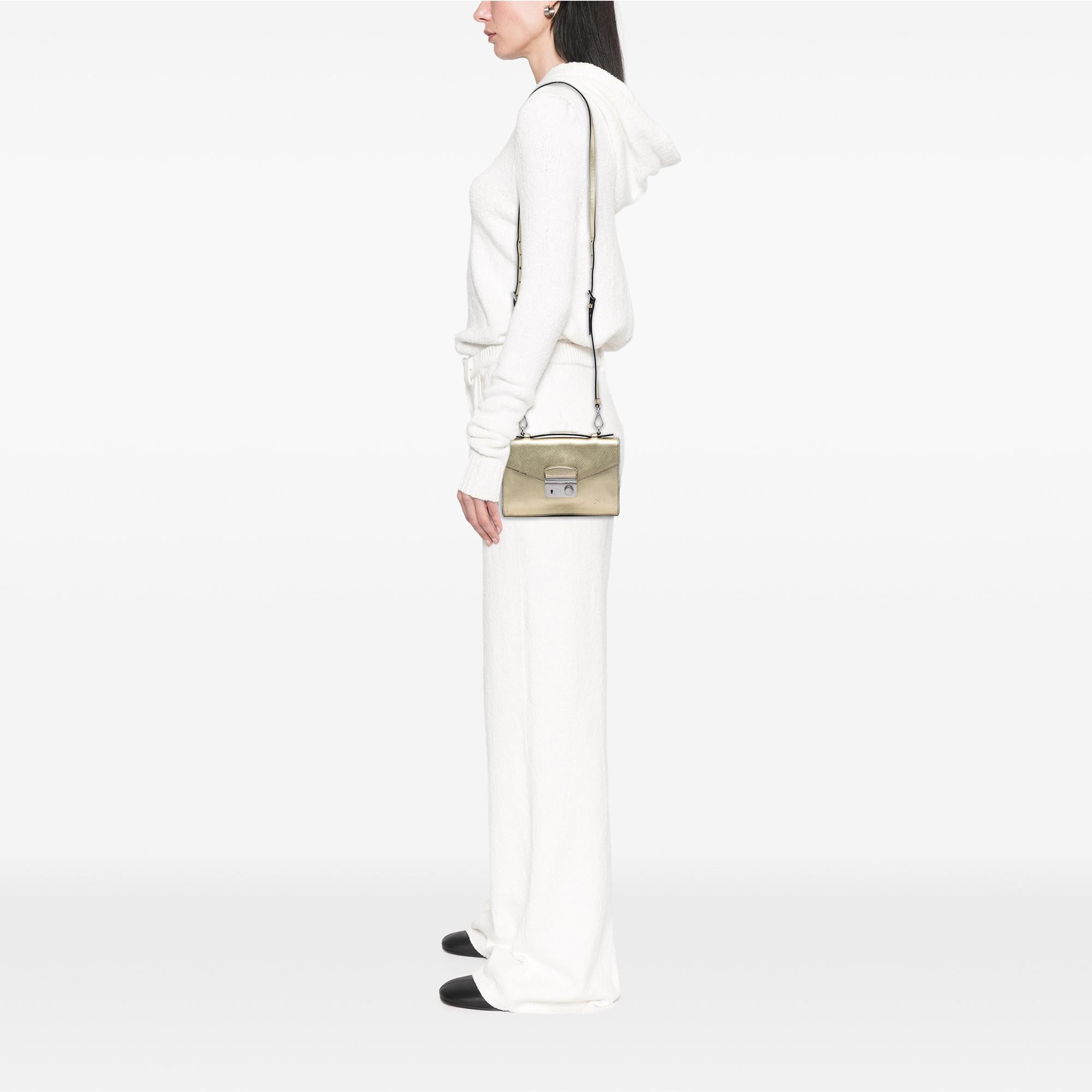 Prada Saffiano Sound Lock Satchel