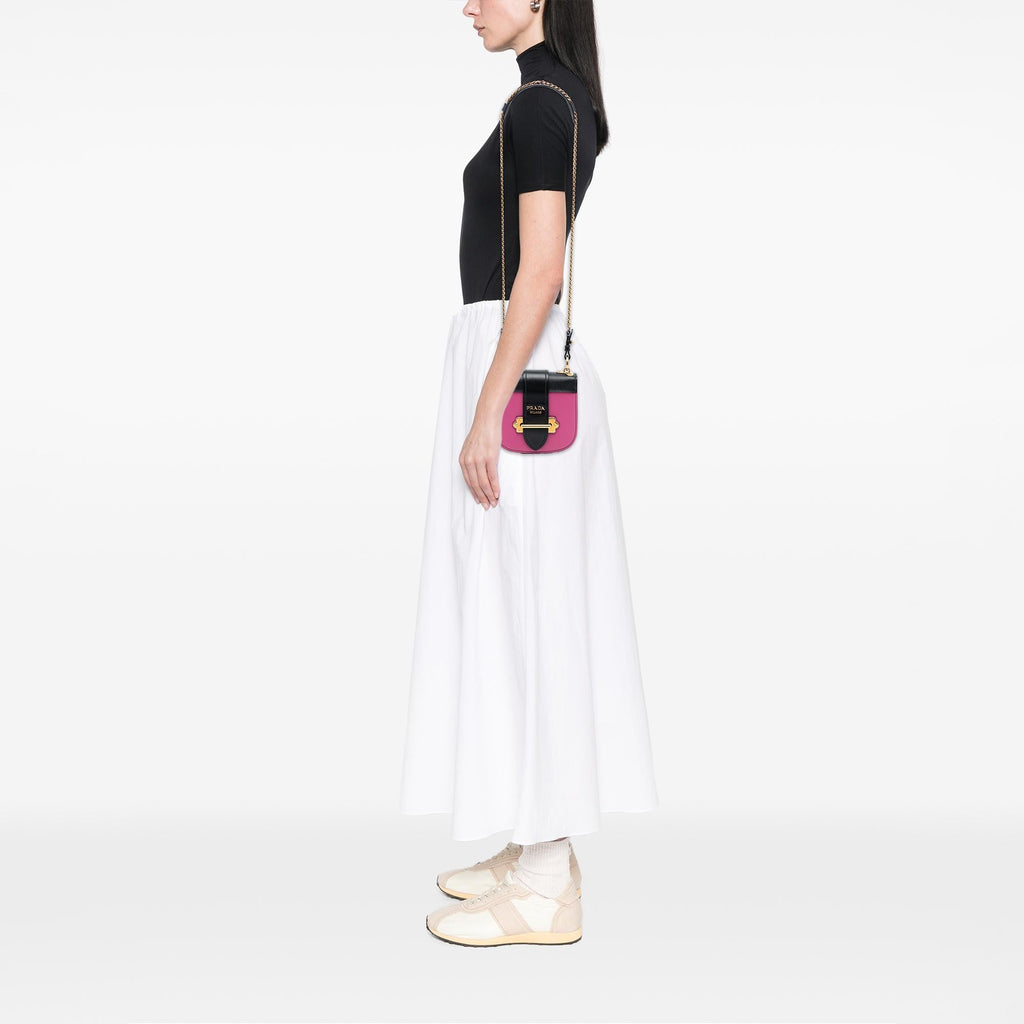 Prada Saffiano Trimmed City Calf Pionniere Crossbody