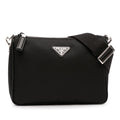 Prada Saffiano Trimmed Re Nylon Zip Top Crossbody