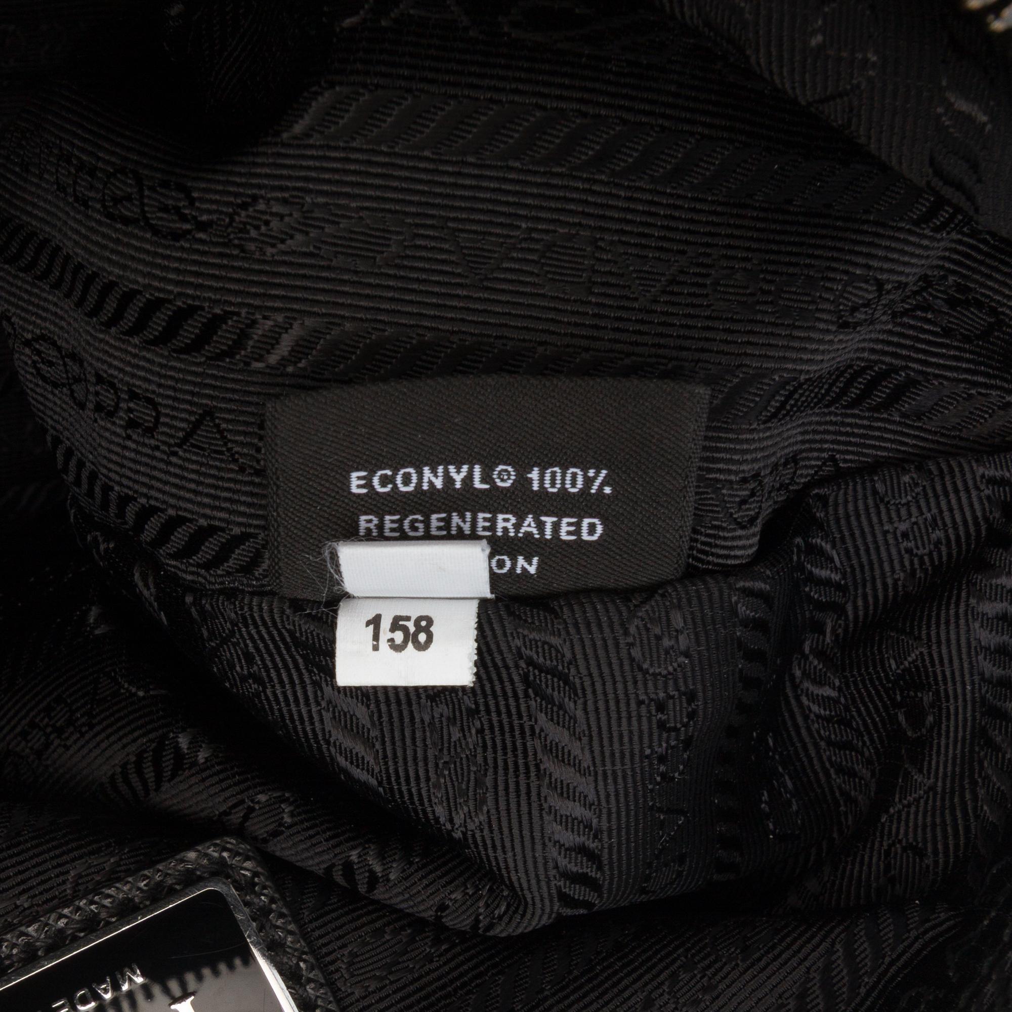 Prada Saffiano Trimmed Re Nylon Zip Top Crossbody