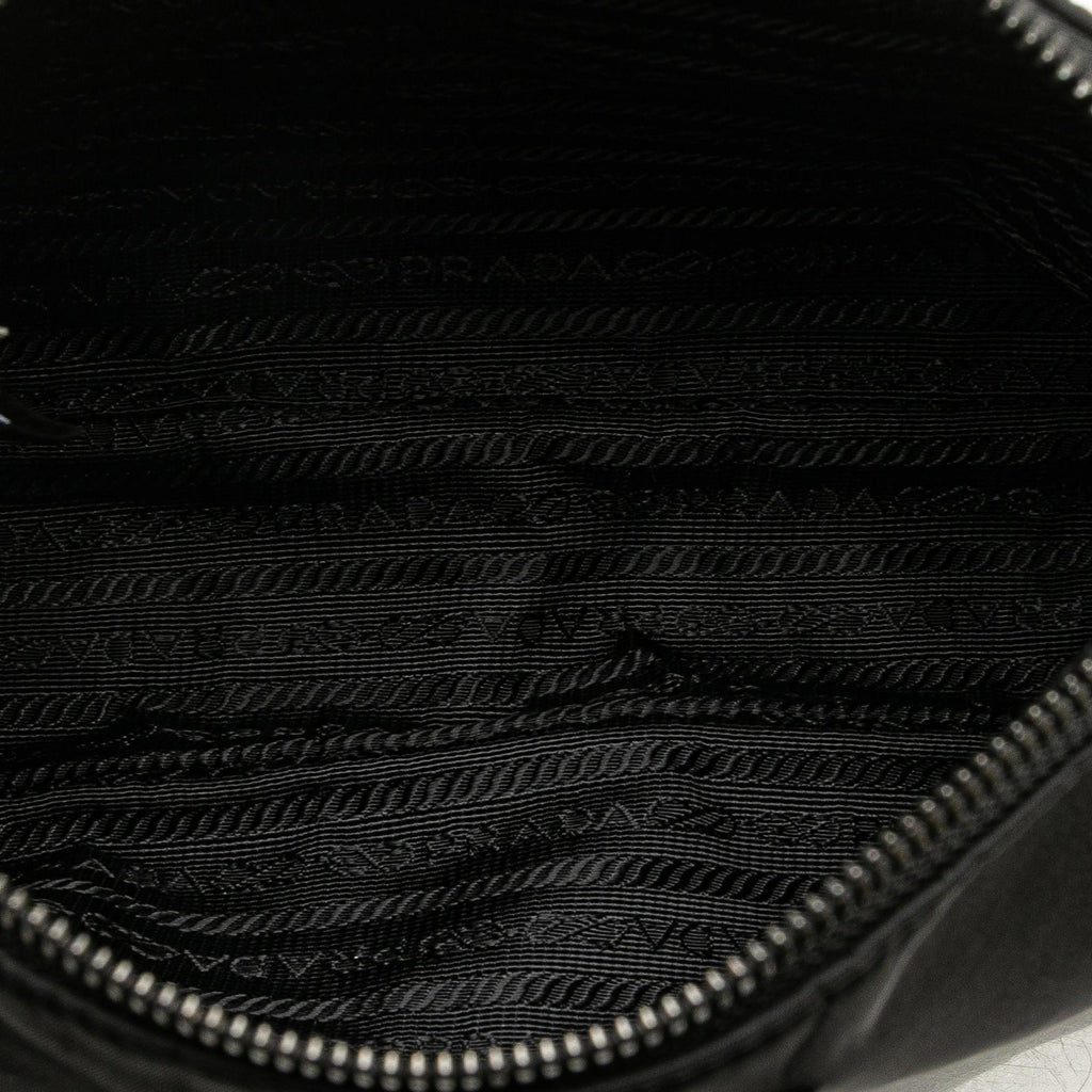 Prada Saffiano Trimmed Re Nylon Zip Top Crossbody