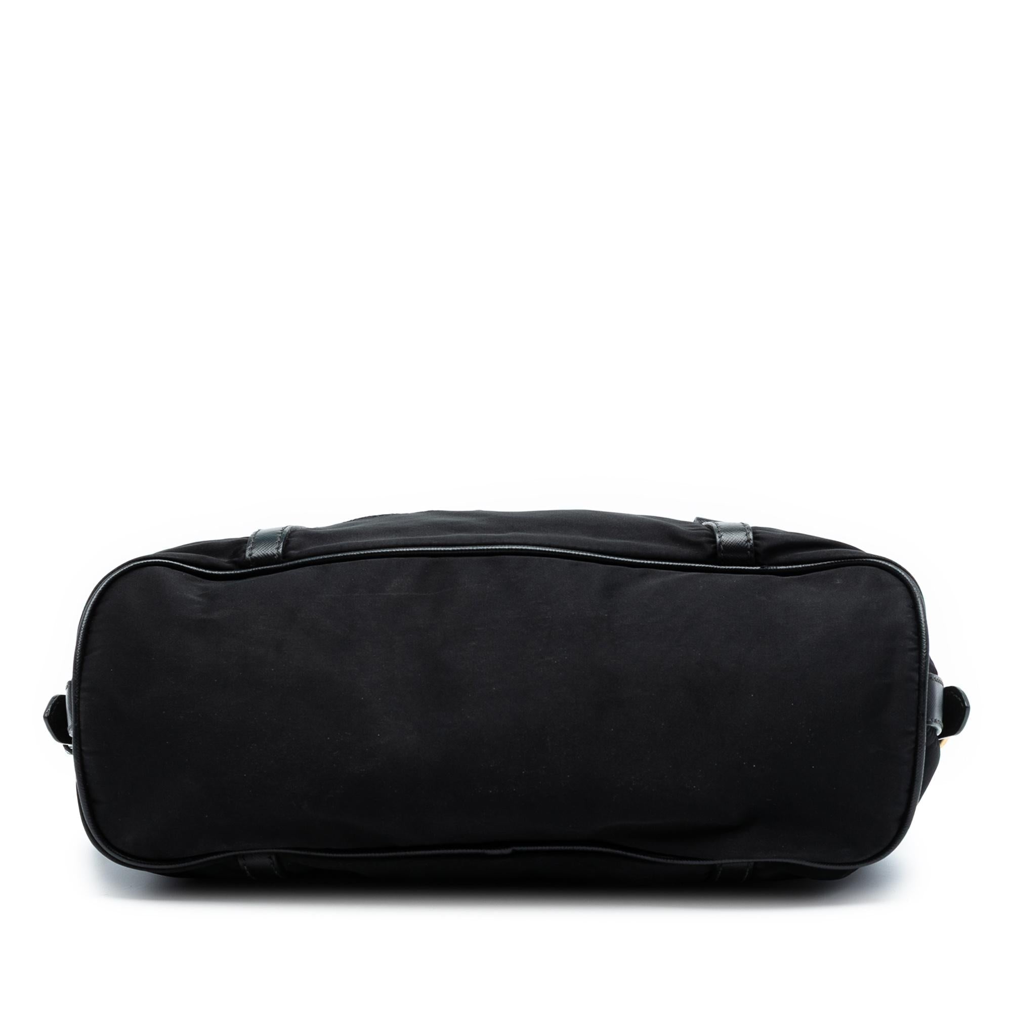 Prada Saffiano Trimmed Tessuto Logo Satchel