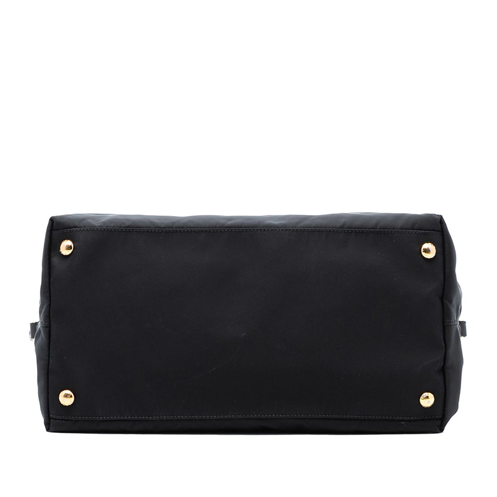 Prada Saffiano Trimmed Tessuto Satchel