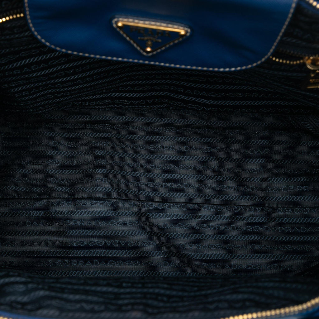 Prada Saffiano Trimmed Tessuto Satchel