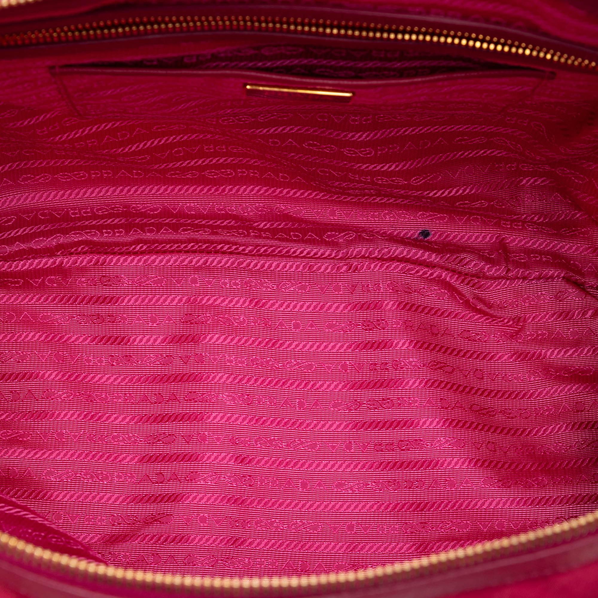Prada Saffiano Trimmed Tessuto Satchel