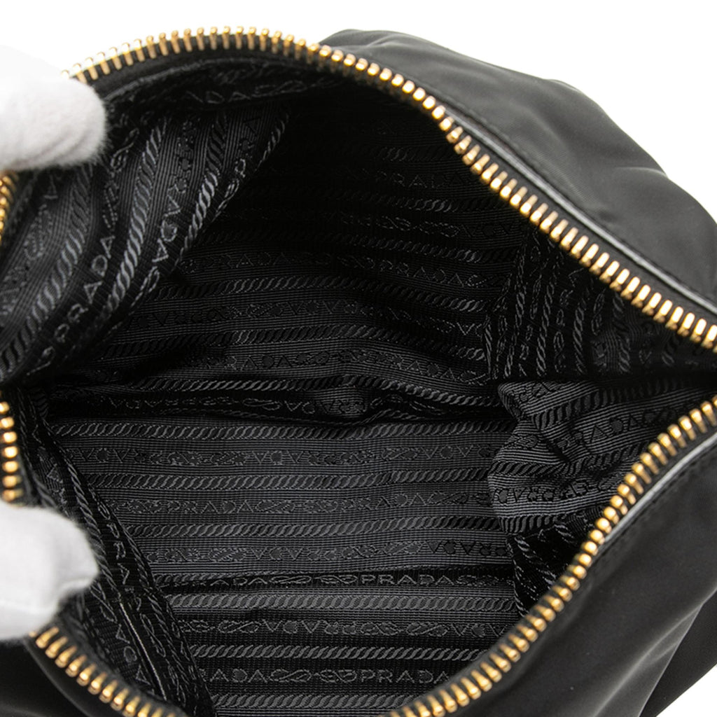 Prada Saffiano Trimmed Tessuto Shoulder Bag