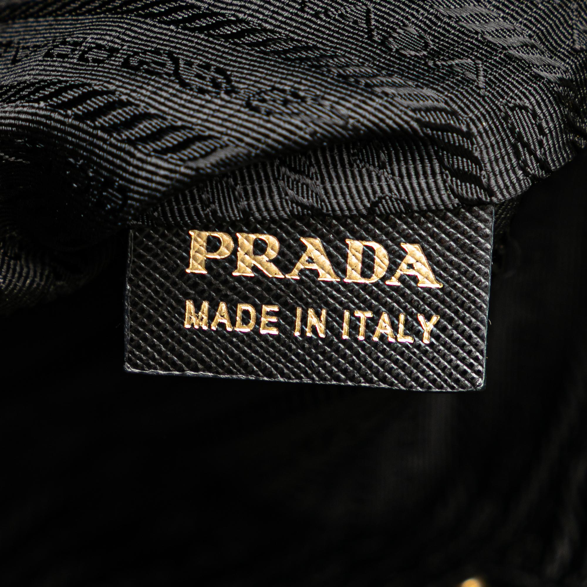 Prada Saffiano Trimmed Tessuto Snap Crossbody