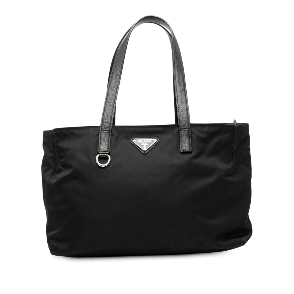 Prada Saffiano Trimmed Tessuto Tote