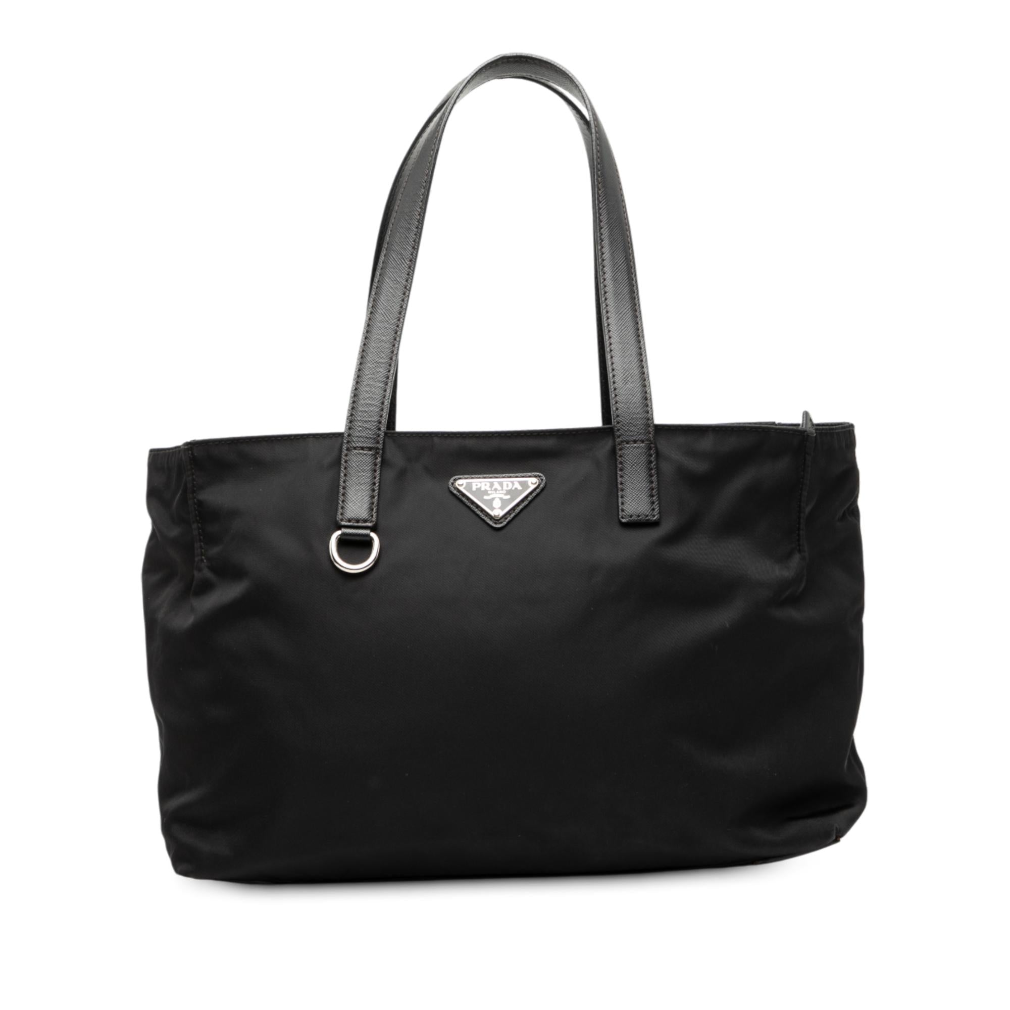 Prada Saffiano Trimmed Tessuto Tote