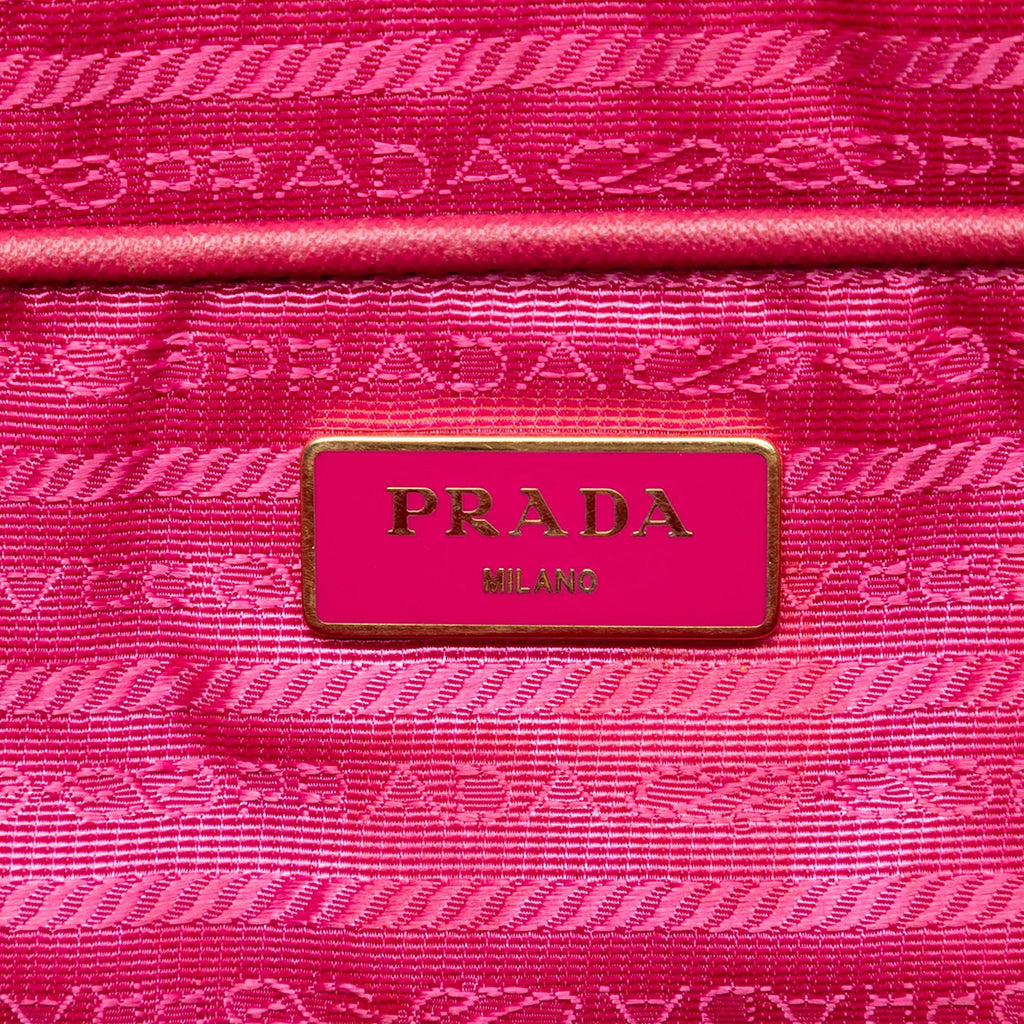 Prada Saffiano Trimmed Tessuto Tote
