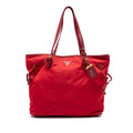 Prada Saffiano Trimmed Tessuto Tote
