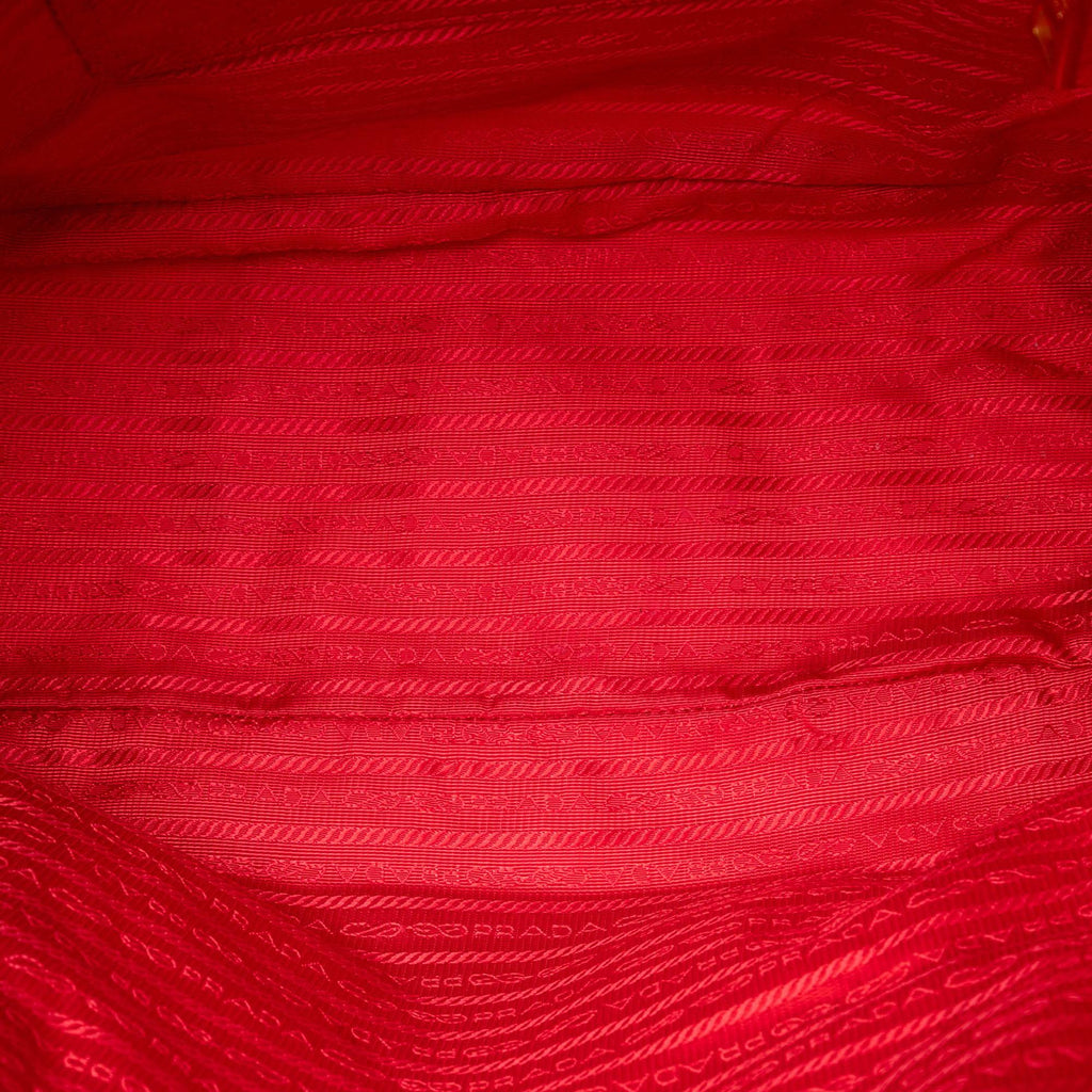 Prada Saffiano Trimmed Tessuto Zip Top Convertible Tote