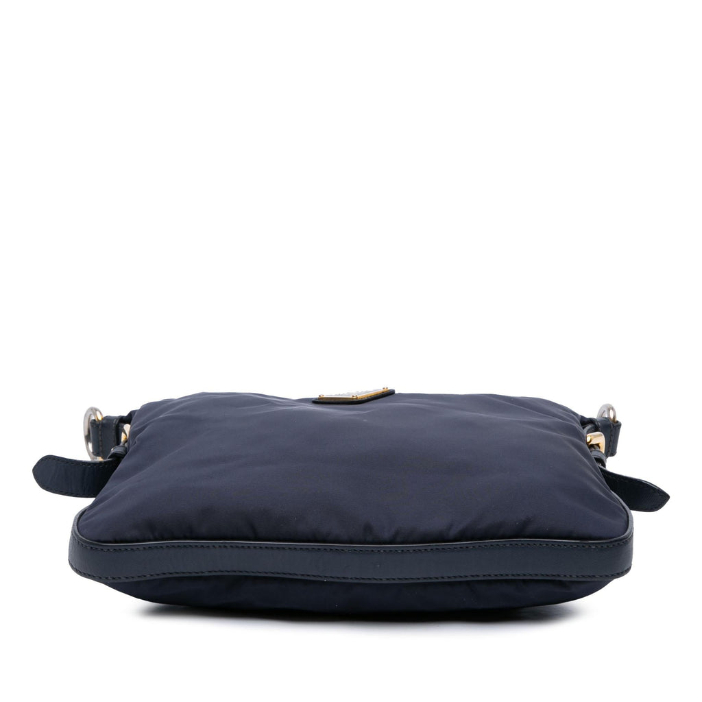 Prada Saffiano Trimmed Tessuto Zip Top Crossbody