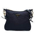Prada Saffiano Trimmed Tessuto Zip Top Crossbody